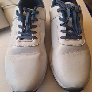 Men's White and Blue Golf Sneakers